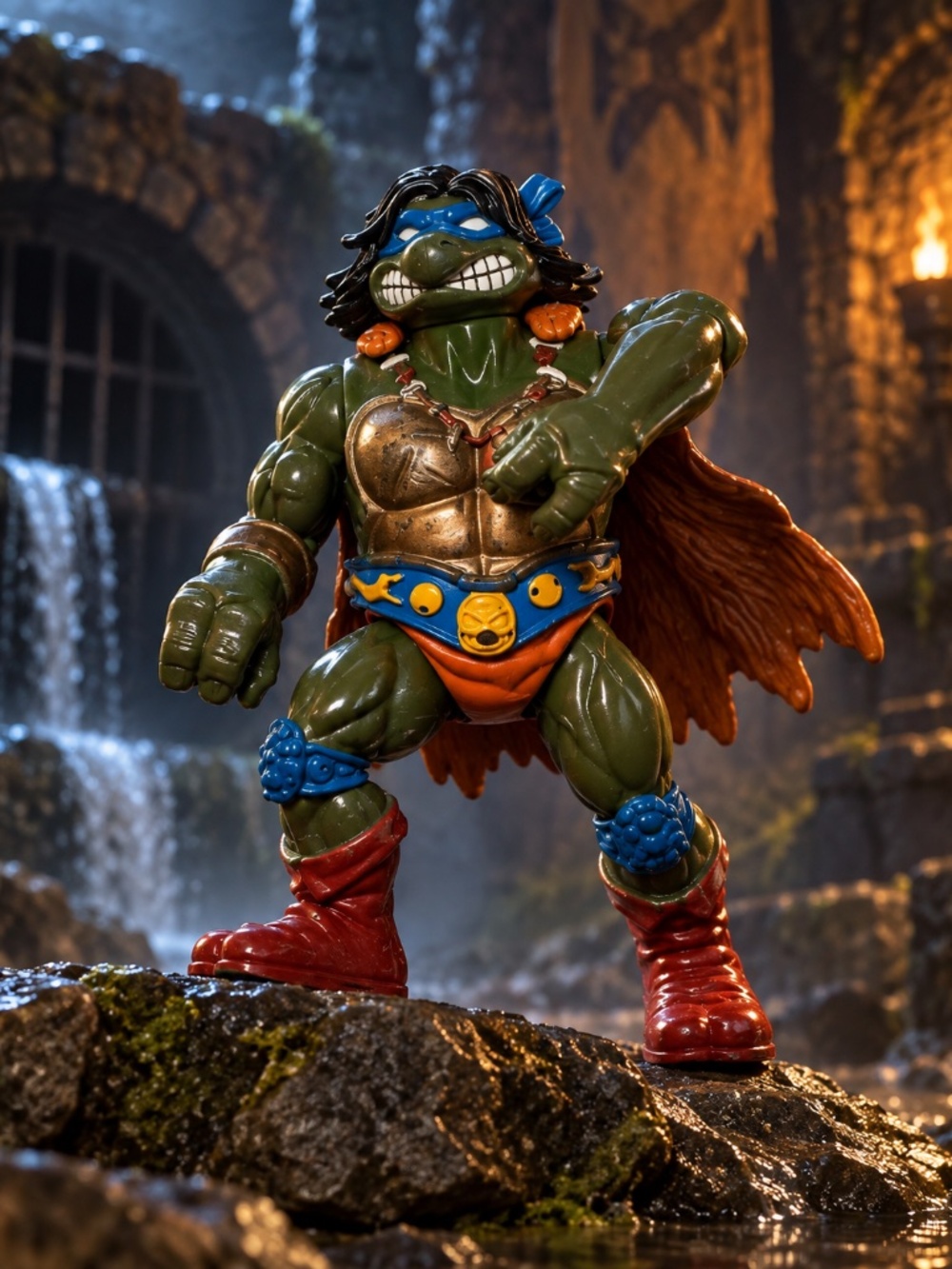 Vintage 1994 TMNT Savage Leo Warriors Forgotten Sewer Playmates Figure